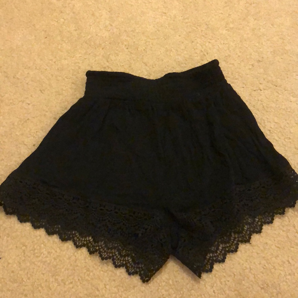 Black lace shorts
